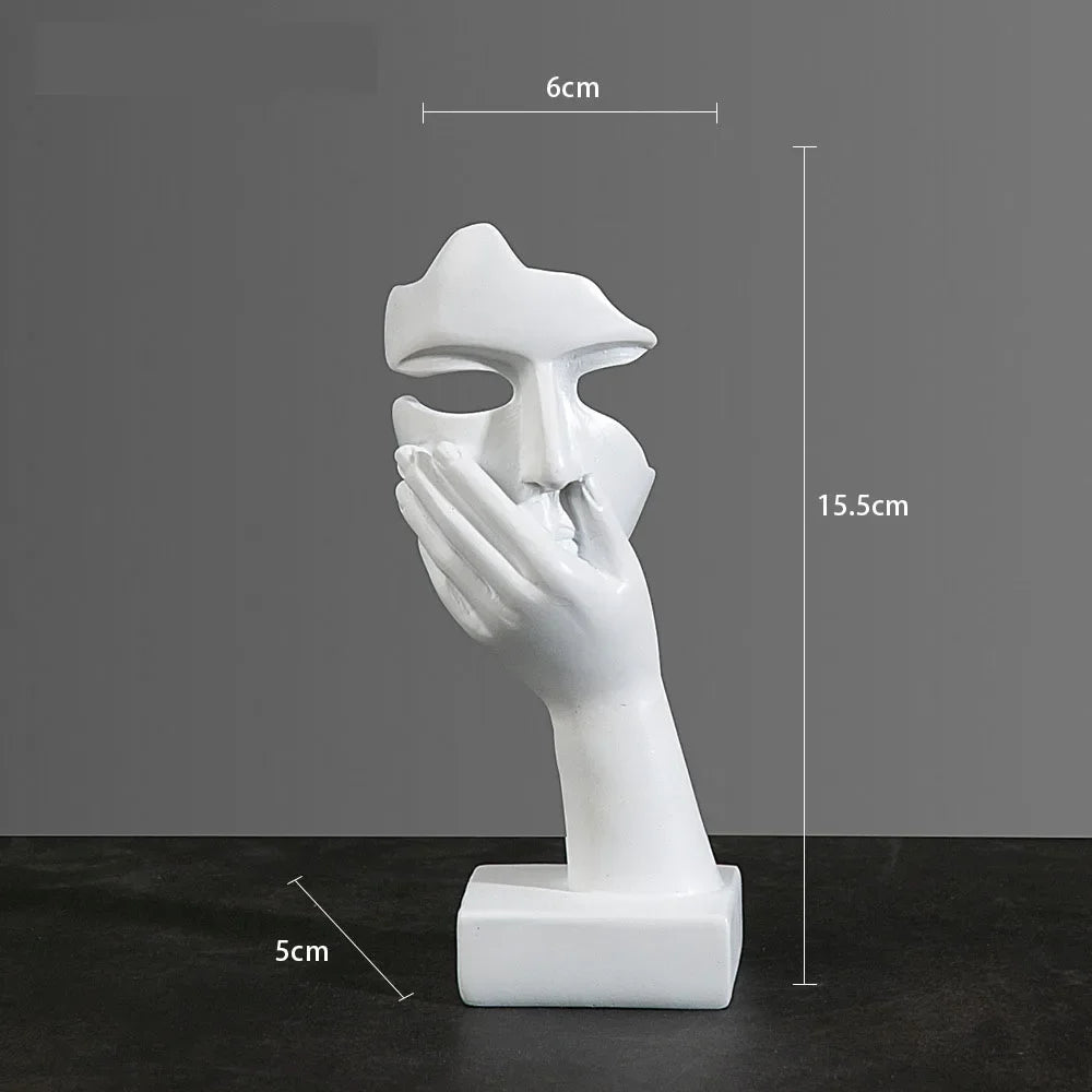 Resin Abstract Mask Statues European Miniature Figurines for Interior Home Office