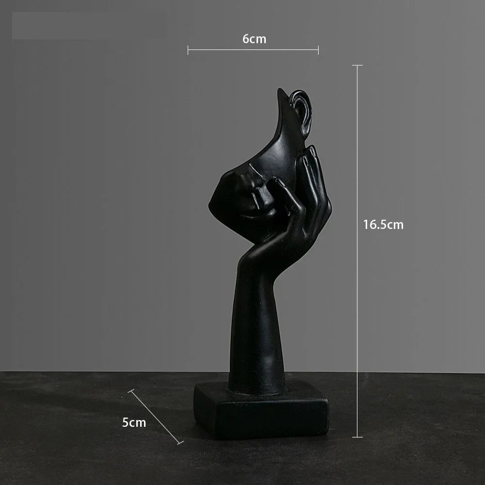 Resin Abstract Mask Statues European Miniature Figurines for Interior Home Office
