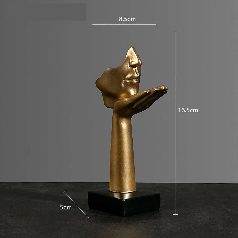 Resin Abstract Mask Statues European Miniature Figurines for Interior Home Office