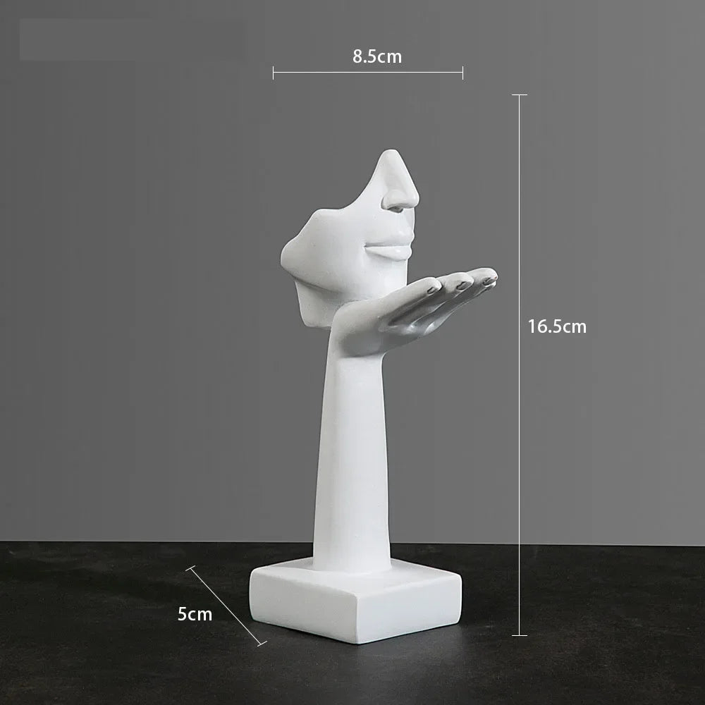 Resin Abstract Mask Statues European Miniature Figurines for Interior Home Office