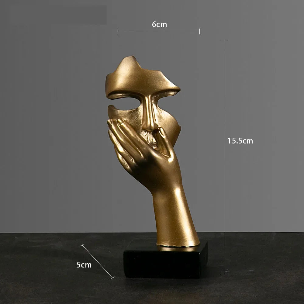 Resin Abstract Mask Statues European Miniature Figurines for Interior Home Office