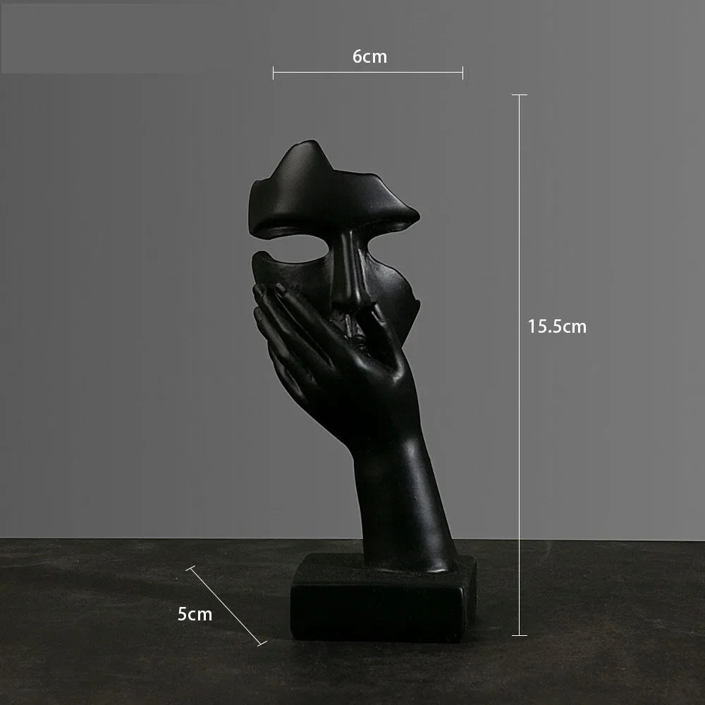 Resin Abstract Mask Statues European Miniature Figurines for Interior Home Office