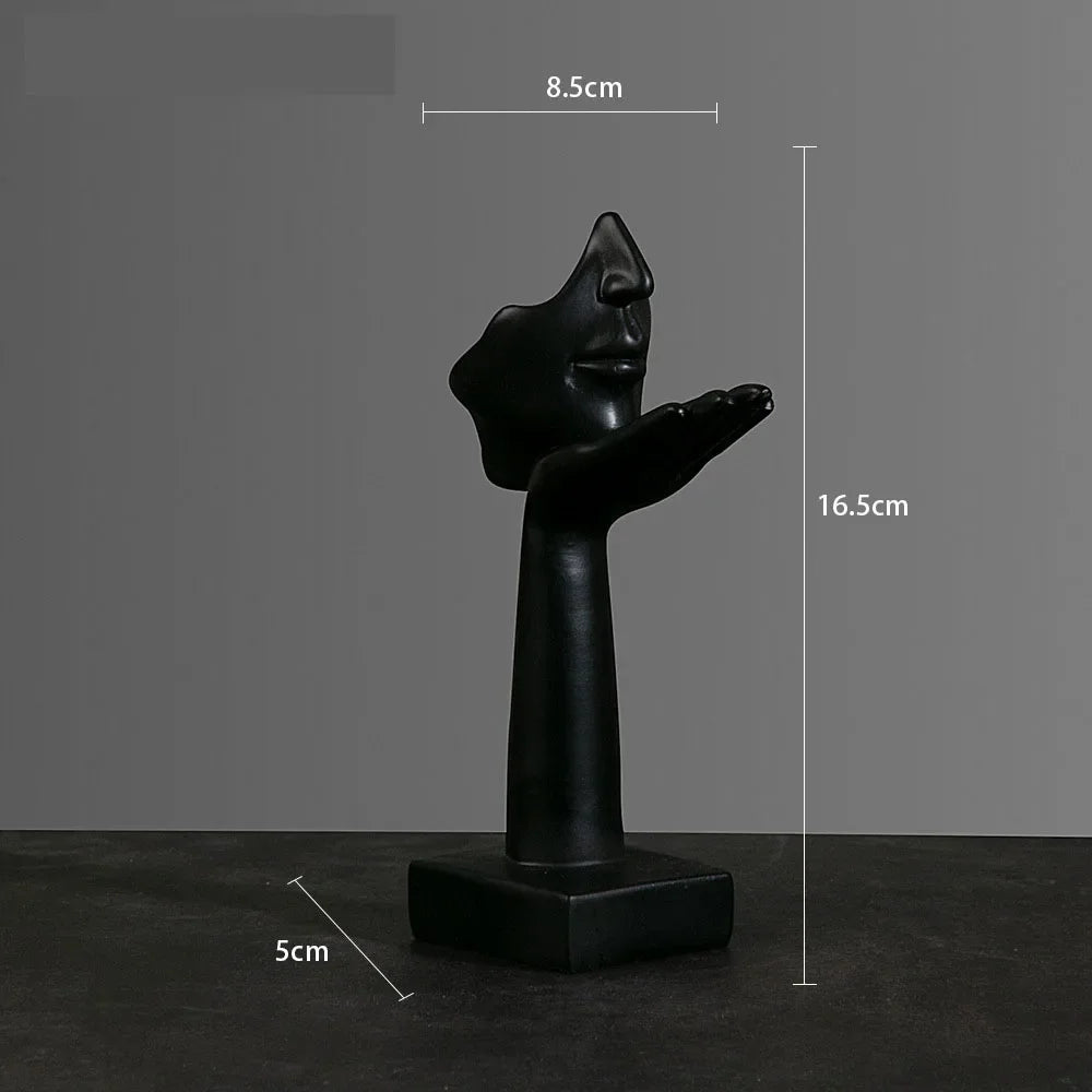 Resin Abstract Mask Statues European Miniature Figurines for Interior Home Office