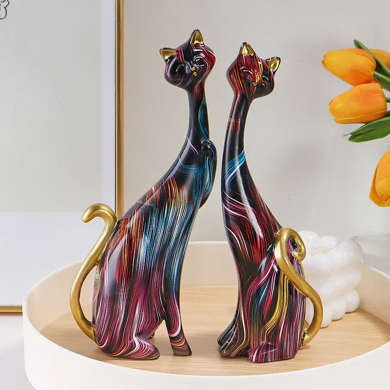 Home Decor Nordic Graffiti Art Oil Painting Cat Decoration