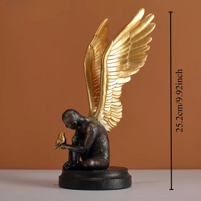 Angel Wings Model Statue Golden Silver Resin
