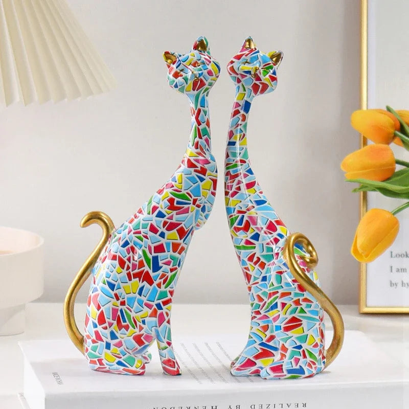 Home Decor Nordic Graffiti Art Oil Painting Cat Decoration