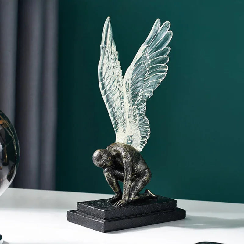 Angel Wings Model Statue Golden Silver Resin