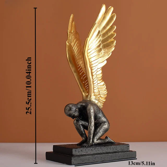 Angel Wings Model Statue Golden Silver Resin