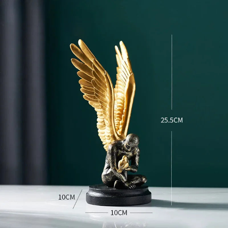 Angel Wings Model Statue Golden Silver Resin